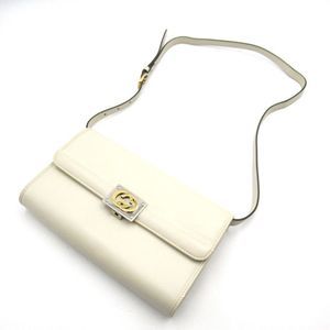Gucci Metal Fittings Leather Gold Shoulder Bag